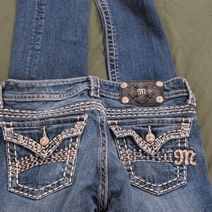Miss Me Blue Boot Cut Jeans with Embellished Details